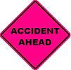 Accident Ahead  - 36- or 48-inch Pink Roll-up