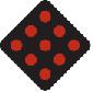 End of Road Marker (Red Reflectors on Black) - 18-inch