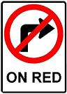 No Right Turn symbol On Red - 12x18-, 18x24-, 24x30- or 30x36-inch