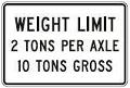 Weight Limit Per Axle Gross - 24x12-, 30x18- or 36x24-inch