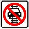 No Motor Vehicles on Tracks symbol - 18-, 24-, 30- or 36-inch