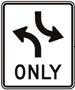 Center Lane Turn Only - 12x18-, 18x24-, 24x30- or 30x36-inch