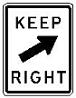 KEEP (Arrow, Northeast) RIGHT - 12x18-, 18x24-, 24x30- or 30x36-inch