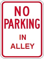 No Parking in Alley - 12x18-inch