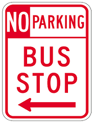 No Parking Bus Stop (Block Style) - 12x18-inch