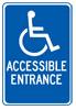 Handicap Accessible Entrance, Blue - 12x18-inch