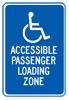Handicap Accessible Passenger Loading, Blue- 12x18-inch