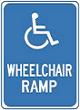 Handicap Wheelchair Ramp, Blue - 12x18-inch