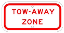 Tow-Away Zone - 12x6-inch