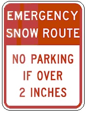 Emergency Snow Route - 12x18-inch