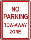 No Parking Tow Away Zone - 12x18-inch