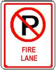 No Parking symbol Fire Lane - 12x18-inch