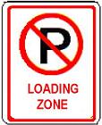 No Parking symbol Loading Zone - 12x18-inch