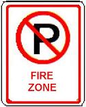 No Parking symbol Fire Zone - 12x18-inch