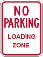 No Parking Loading Zone - 12x18-inch