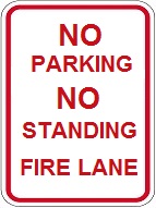 No Parking No Standing Fire Lane