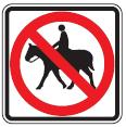 No Horse-Riding symbol - 18-, 24-, 30- or 36-inch
