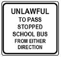 Unlawful to Pass Stopped School Bus - 18-, 24-, 30- or 36-inch