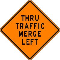 Through Traffic Merge Left - 36-inch