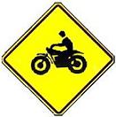 Motorcycle Crossing symbol - 18-, 24-, 30- or 36-inch
